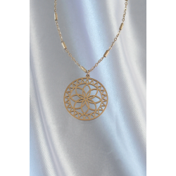 Mey İthalat® 316L Çelik Zincir Gold Renk Lotus Model Kolye