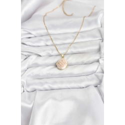 Mey İthalat® 316L Çelik Zincir Gold Renk Mineli Lotus Model Açılabilir Kadın Kolye