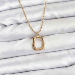 Mey İthalat® 316L Çelik Zincir Gold Renk Model Kadın Kolye