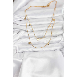 Mey İthalat® 316L Çelik Zincir Gold Renk Pullu Kadın Kolye