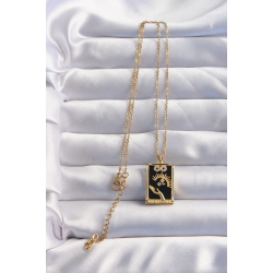 Mey İthalat® 316L Çelik Zincir Gold Renk Sonsuzluk Detay Zirkon Taşlı Tarot Kolye