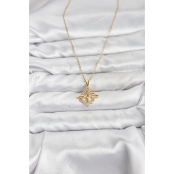 Mey İthalat® 316L Çelik Zincir Gold Renk Sonsuzluk Model Zirkon Taşlı Kadın Kolye