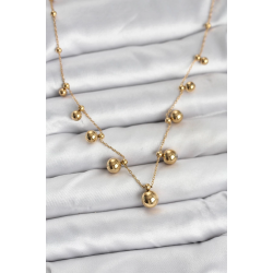 Mey İthalat® 316L Çelik Zincir Gold Renk Topçuklu Kolye