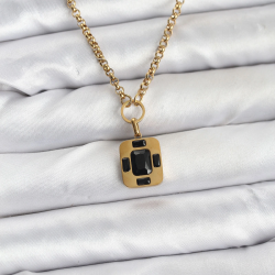 Mey İthalat® 316L Çelik Zincir Gold Renk Vintage Model Kadın Kolye