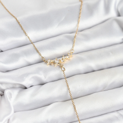 Mey İthalat® 316L Çelik Zincir Gold Renk Yıldız Model Y Kadın Kolye