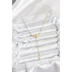 Mey İthalat® 316L Çelik Zincir Gold Renk Yıldız Model Y Kadın Kolye