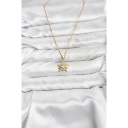 Mey İthalat® 316L Çelik Zincir Gold Renk Yıldız Model Zirkon Taşlı Kadın Kolye