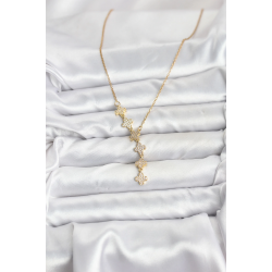 Mey İthalat® 316L Çelik Zincir Gold Renk Yonca Model Kadın Kolye