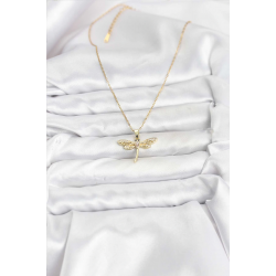 Mey İthalat® 316L Çelik Zincir Gold Renk Yusufçuk Model Kadın Kolye