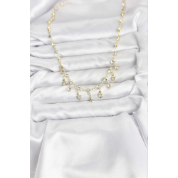 Mey İthalat® 316L Çelik Zincir Gold Renk Zirkon Taşlı Kadın Kolye