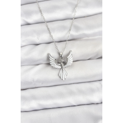 Mey İthalat® 316L Çelik Zincir Gümüş Renk Anka Kuşu Model Kadın Kolye