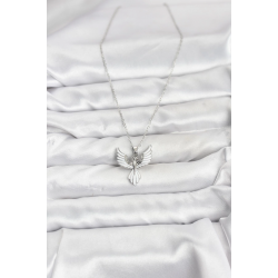 Mey İthalat® 316L Çelik Zincir Gümüş Renk Anka Kuşu Model Kadın Kolye