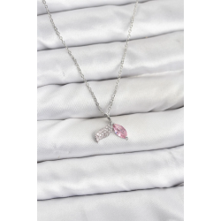 Mey İthalat® 316L Çelik Zincir Gümüş Renk Balık Kuyruğu Model Zirkon Taşlı Kadın Kolye