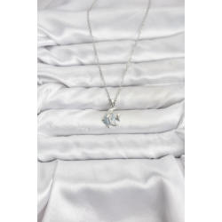 Mey İthalat® 316L Çelik Zincir Gümüş Renk Balık Model Zirkon Taşlı Kadın Kolye