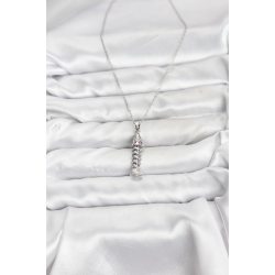 Mey İthalat® 316L Çelik Zincir Gümüş Renk Balık Model Zirkon Taşlı Kadın Kolye