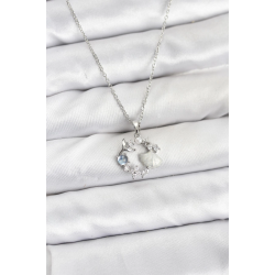 Mey İthalat® 316L Çelik Zincir Gümüş Renk Deniz Tema Model Zirkon Taşlı Kadın Kolye