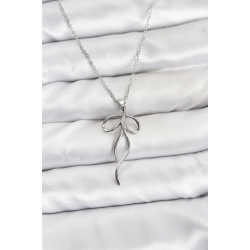 Mey İthalat® 316L Çelik Zincir Gümüş Renk Fiyonk Model Kadın Kolye