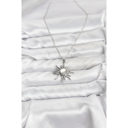 Mey İthalat® 316L Çelik Zincir Gümüş Renk Güneş Model Kadın Kolye