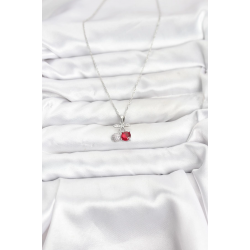 Mey İthalat® 316L Çelik Zincir Gümüş Renk Kiraz Model Zirkon Taşlı Kadın Kolye