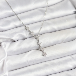 Mey İthalat® 316L Çelik Zincir Gümüş Renk Kutup Yıldızı Model Kadın Kolye