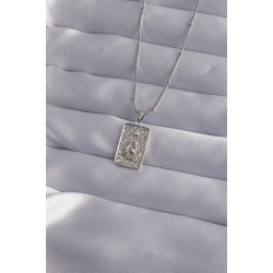 Mey İthalat® 316L Çelik Zincir Gümüş Renk Lazer İşlemeli Göz Figür Tarot Kolye