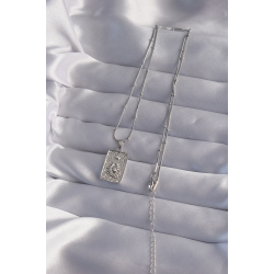 Mey İthalat® 316L Çelik Zincir Gümüş Renk Lazer İşlemeli Göz Figür Tarot Kolye