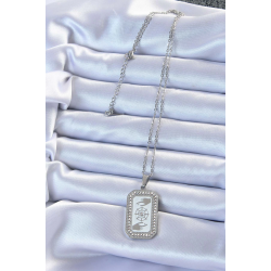 Mey İthalat® 316L Çelik Zincir Gümüş Renk Mineli Zirkon Taşlı Göz Figür Tarot Kolye