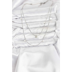 Mey İthalat® 316L Çelik Zincir Gümüş Renk Pullu Kadın Kolye