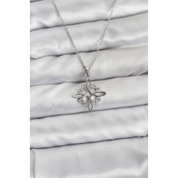 Mey İthalat® 316L Çelik Zincir Gümüş Renk Sonsuzluk Model Zirkon Taşlı Kadın Kolye