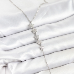 Mey İthalat® 316L Çelik Zincir Gümüş Renk Yıldız Model Y Kolye