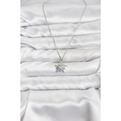 Mey İthalat® 316L Çelik Zincir Gümüş Renk Yıldız Model Zirkon Taşlı Kadın Kolye