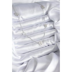 Mey İthalat® 316L Çelik Zincir Gümüş Renk Yonca Model Kadın Kolye