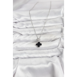 Mey İthalat® 316L Çelik Zincir Gümüş Renk Yonca Model Zirkon Taşlı Kadın Kolye