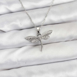 Mey İthalat® 316L Çelik Zincir Gümüş Renk Yusufçuk Model Kadın Kolye