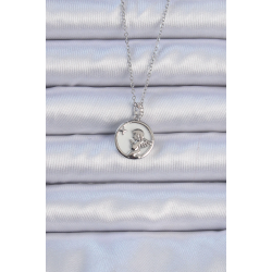 Mey İthalat® 316L Çelik Zincir Gümüş Renk Zirkon Taşlı Mineli Melek Kolye