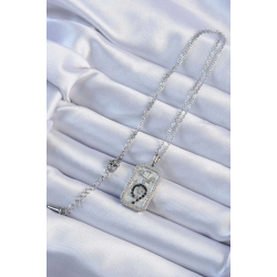 Mey İthalat® 316L Çelik Zincir Gümüş Renk Zirkon Taşlı Minimal Papatya Figürlü Tarot Kolye