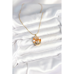 Mey İthalat® 316L Çelik Zincir Kelebek Model Sanatsal Portre Kadın Kolye