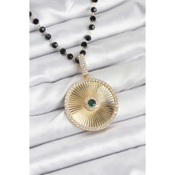 Mey İthalat® 316L Çelik Zincir Kristal Boncuklu Kadın Kolye