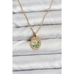 Mey İthalat® 316L Çelik Zincir Papatya Figürlü Kadın Kolye