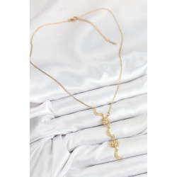 Mey İthalat® 316L Çelik Zirkon Taşlı Güneş Ve Ay Model Gold Renk Kadın Kolye