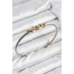 Mey İthalat® 316L Çelik Zirkon Taşlı Model Gold Ve Gümüş Renk Kadın Bileklik