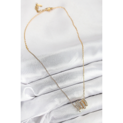 Mey İthalat® 316L Çelik Zirkon Taşlı Sarmal Model Gold Renk Kadın Kolye