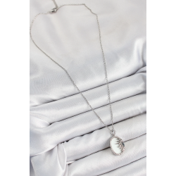 Mey İthalat® 316L Çelik Zirkon Taşlı Yarım Güneş Model Gümüş Renk Kadın Kolye