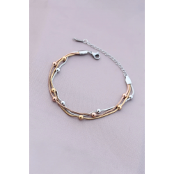 Mey İthalat® 316L Kararmaz Çelik Gümüş Renk Top Zincirli Kadın Bileklik