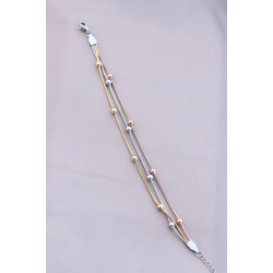 Mey İthalat® 316L Kararmaz Çelik Gümüş Renk Top Zincirli Kadın Bileklik