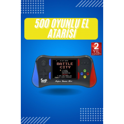 Mey İthalat® 3.5 İnç 500 Klasik Retro Oyun Yüklü Kollu Oyun Konsolu