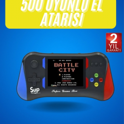 Mey İthalat® 3.5 İnç 500 Klasik Retro Oyun Yüklü Kollu Oyun Konsolu