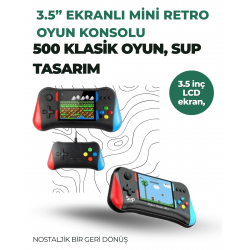 Mey İthalat® 3.5 İnç Ekranlı Klasik Oyun Konsolu – 500 Dahili Oyun