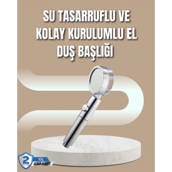 Mey İthalat® 360° Ayarlanabilir Çok Fonksiyonlu Duş Başlığı