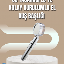 Mey İthalat® 360° Ayarlanabilir Çok Fonksiyonlu Duş Başlığı
